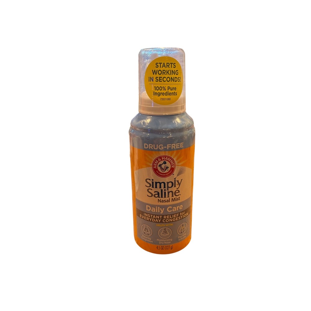 Lot of 2 Arm & Hammer Simply Saline Nasal Mist Daily Care 4.5 oz Sealed